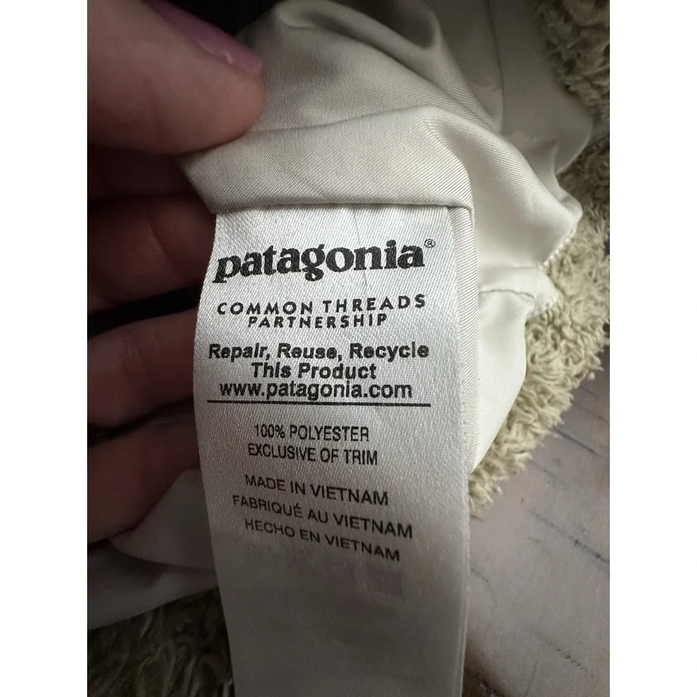 Patagonia Los Gatos Deep Pile Fleece Vest Large Sherpa El Kap Khaki #Y4-3 - Picture 4 of 9